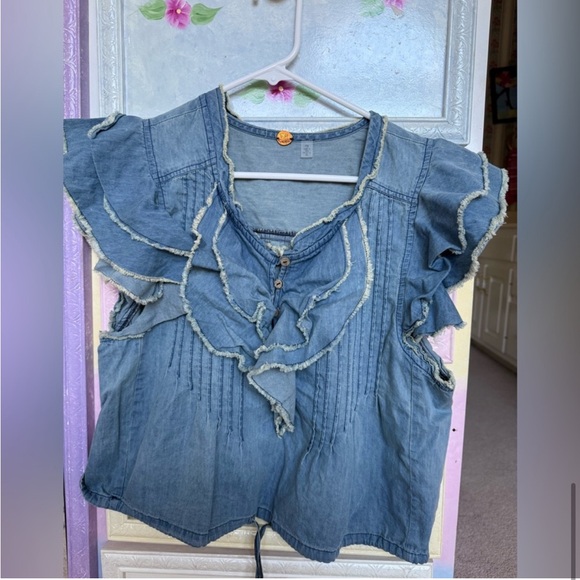 Free people One Naya Denim Top - Picture 4 of 4